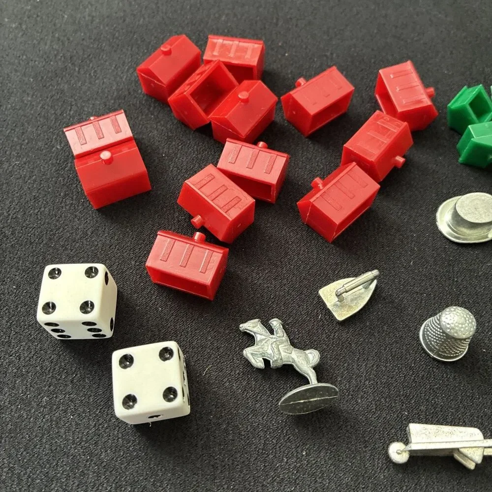 1973 Monopoly Game Replacement Parts Pieces Tokens Instructions Hotel House Dice